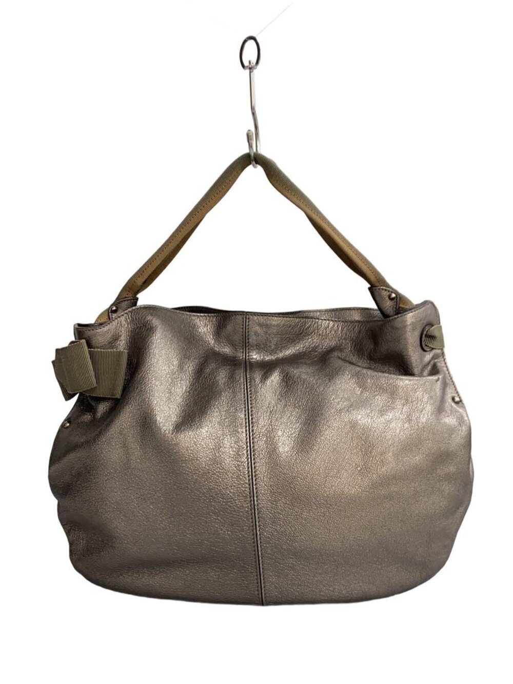 Salvatore Ferragamo VARA Handbag Hobo Metallic Gold